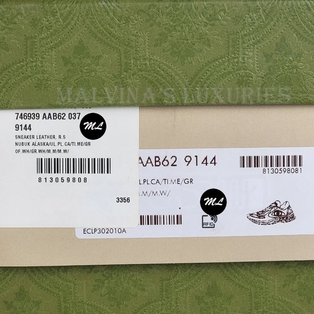 GUCCI SNEAKERS RUN WHITE SUEDE LEATHER INTERLOCKING G LOGO SHOES sz 40.5 10.5 - Picture 16 of 16